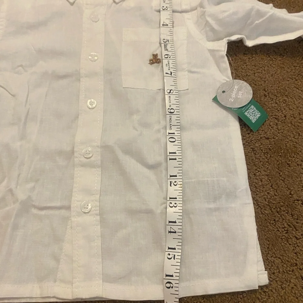 Gap Boys White Button Down Shirt & Tan Pants Set New Size 4